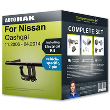 Towbar detachable for NISSAN Qashqai 06- + 7pin spec. electrical-kit NEW FP