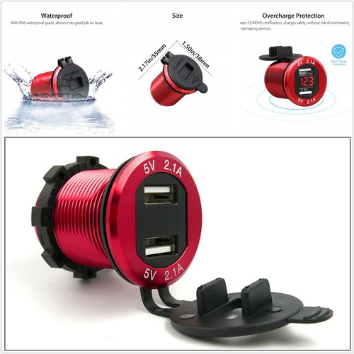 Red 12v dual - 4.2a, car