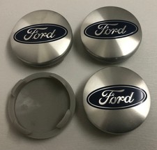 4x FORD Wheel Centre Caps Fits  Most Models FOCUS FIESTA KA 54mm Silver Blue
