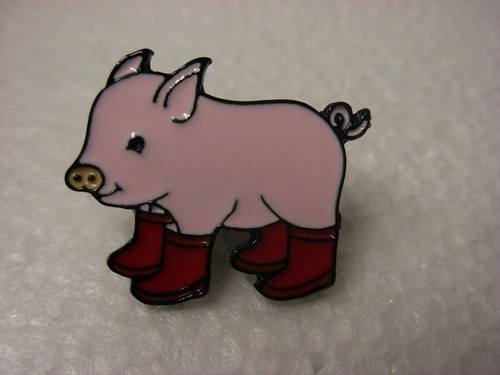 Piglet wellies pin badge - wellies,