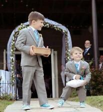 Light Grey Little Boy Suits Wedding Groom Tuxedos Children Formal Communion Suit