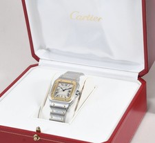 Q36L26- Cartier Santos Wristwatch Steel & Gold 18kt with Cards in Box