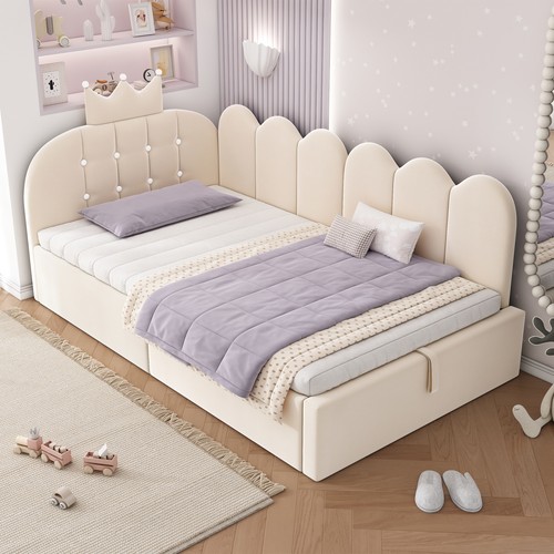 Velvet upholstered daybed 3ft - velvet,