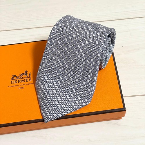 Hermes pattern silk tie with - h,