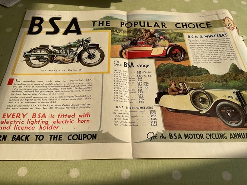 Bsa three wheeler car sidecar - wheeler,