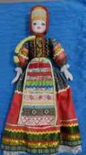 VINTAGE 15" RUSSIAN CERAMIC HEAD  DOLL