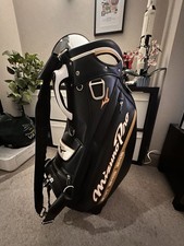Mizuno Pro Tour Bag Black/White/Bronze 6 Way Divider W/ Rain Hood