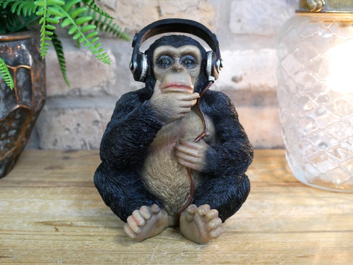 Monkey with headphones - dj,