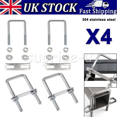 Set 40mm square bolts - 4, u-bolts