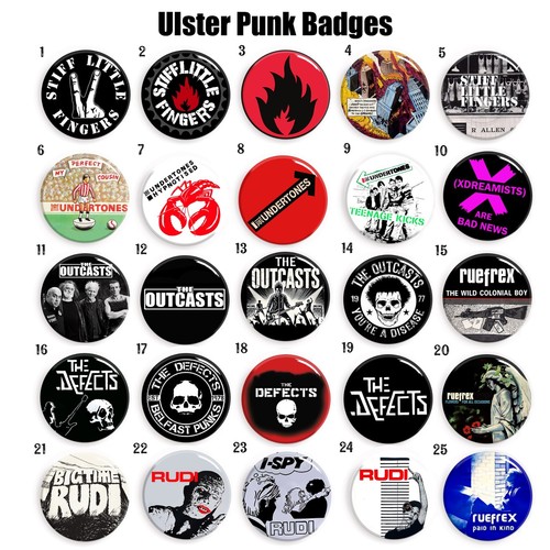 Ulster punk badges 25mm - badges,