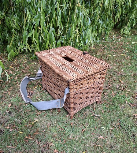 Vintage wicker fishing tackle