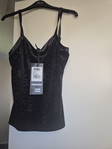 Punk rave pentagram skull top - punk,