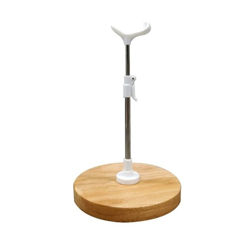 Wooden base doll stand pvc - wooden,