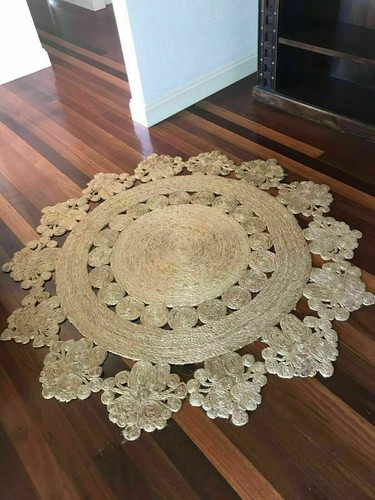 Round rug natural jute - natural,