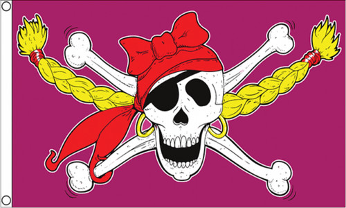 Pirate girl flag - 3, ft