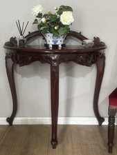 Victorian Style  Vintage Demi Lune Console Table