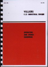 Villiers "F.15'' Industrial Stationary Engine Operating Parts Manual Book