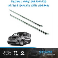 OE STYLE S/S 2.4 INCH SPORTLINE SIDE BARS/ STEPS FOR SWB VAUXHALL VIVARO 2001-19
