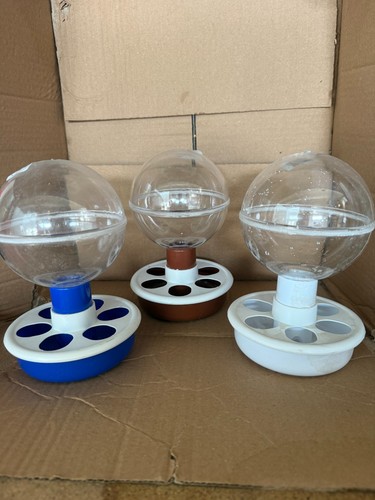 Quail feeders brown blue white - quail,