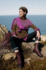 Seasalt Women's Regular Spruce Frost Mohair-Blend Fair Isle Jumper Hellebore Gul