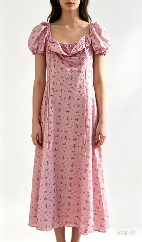 Pink floral midi - floral,
