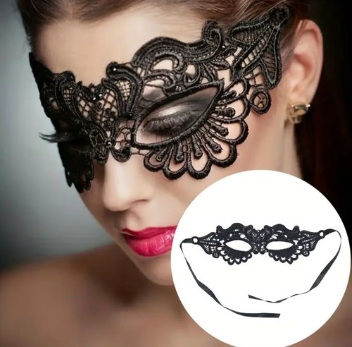 Elegant black lace - black, mask
