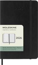 Moleskine 2026 Weekly Diary Planner Pocket Size Soft Cover Black (9x14 cm)
