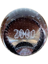 Glass Paperweight Decorative Sphere Bubble Design 2000 Collectible