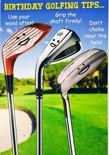 Funny NobleWorks Happy Birthday Greeting Card "Golfing Tips" w/Envelope