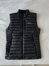 Rab Microlight Down Zip Puffer Vest Gilet Bodywarmer Mens Size Small S Black