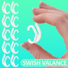 Curtain Hooks x10 SWISH VALANCE Duo Rail Track Glider Runner Slider Hanger Drape