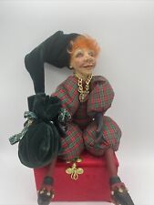 OOAK Julia Rueger Elf Fairy Pixie Fantasy Orange Haired Jester W/ Necklace/ Sack
