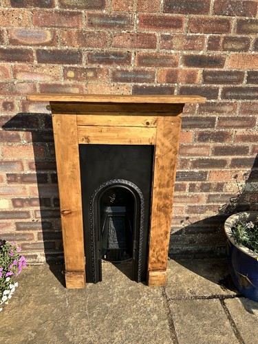 Small pitch pine firesurround - pine,