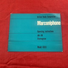 Original Marconiphone Model 4355 AM-FM Stereogram Operating Instructions