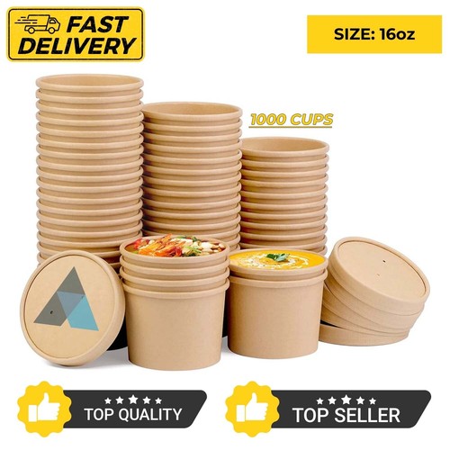 16oz kraft brown - soup, &