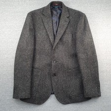Marks and Spencer Moon Tweed Blazer Jacket Mens Grey Wool M&S Luxury 38R