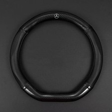 15" D-Shape Steering Wheel Cover X1Leather For Mercedes-Benz C E S / GLA GLC GLE