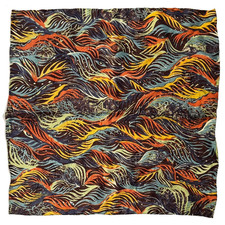 GEORGINA Von ETZDORF Vintage Silk Jacquard Print Neckerchief Pocket Square 16.5"