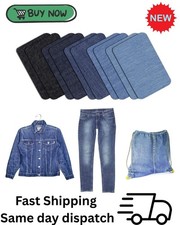 10 Pcs Denim Patches for Jeans Repair,Iron-On Jean Patches inside & outside | UK