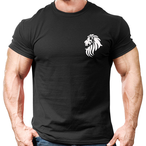 Lion head gym shirt mens - head,