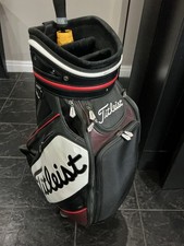 Titleist Tour Cart Bag / Black-White-Red 6-Way 8 Pockets With Raincover 