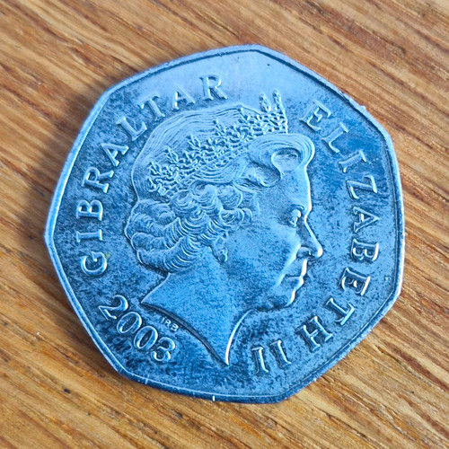 Gibraltar elizabeth 50p - elizabeth,