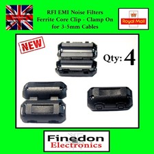 4 x Black Clip On Clamp RFI