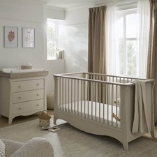 Baby Cot Bed & Dresser Set - Cashmere & Ash Clara 2pc Nursery Furniture Set