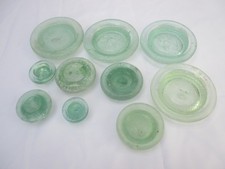 10x VINTAGE OLD ANTIQUE JAR POT BOTTLE LIDS TOPS c1900-1920