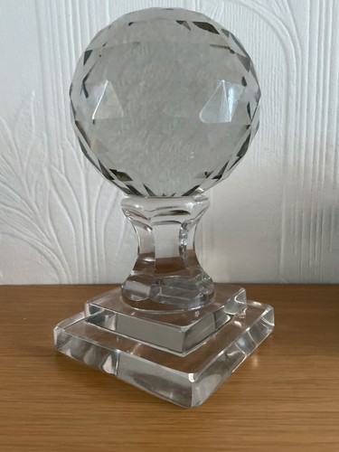 Clear faceted crystal ball - clear,