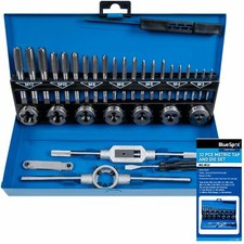 Bluespot 32pc Metric Tap and Die Set M3 M4 M5 M6 M8 M10 M12 Steel Thread Cutter