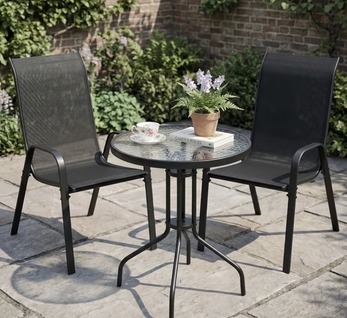3pcs garden round glass top - garden,