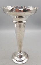 Vintage Silver Plated EPNS Bud Vase with Scalloped Top.