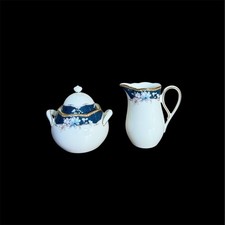 Noritake SANDHURST Creamer & Sugar Bowl/Lid Bone China Discontinued 1985-1998